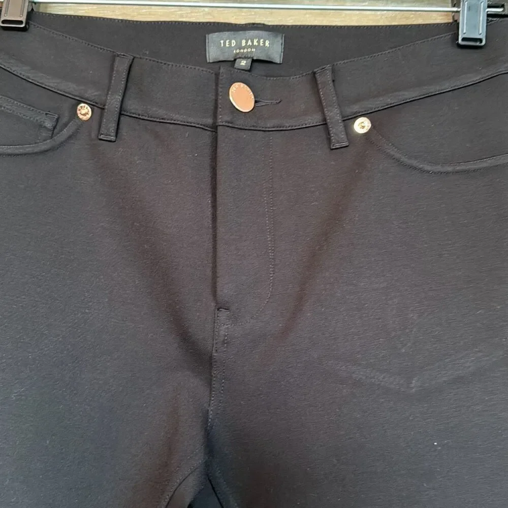 Ted Baker London 'Fioni' Black Zip Skinny Jeans size 2